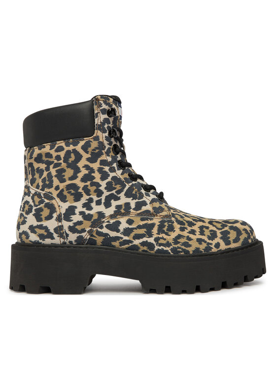 Tommy Jeans Trzewiki Tjw Platform Cheetah Boots EN0EN03140 Brązowy