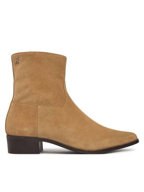 Tommy Hilfiger Botki Suede Ankle Boot W Zip FW0FW09922 Beżowy