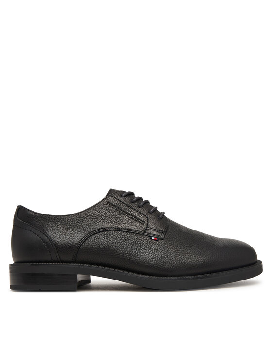 Tommy Hilfiger Półbuty Lth Mix Dress Hilfiger Shoe FM0FM06086 Czarny