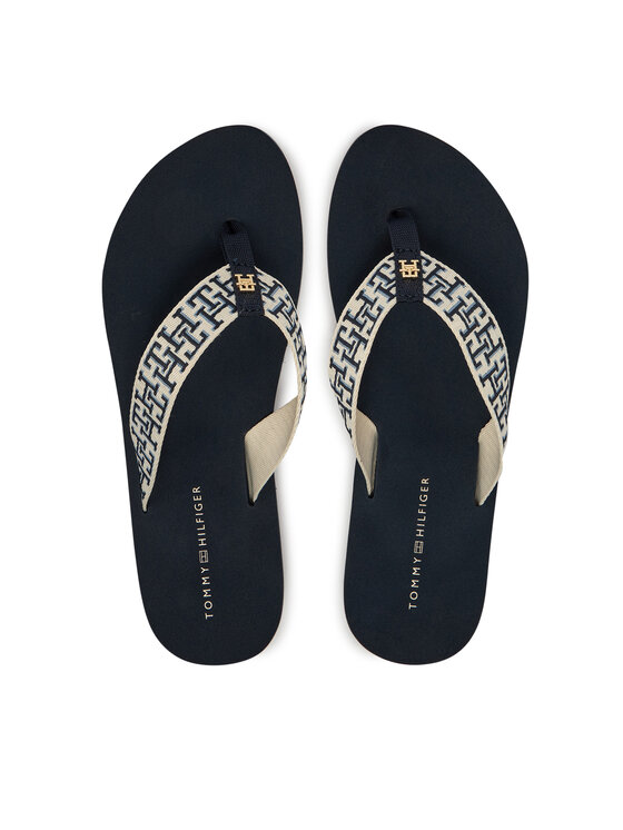 Tommy Hilfiger Japonki Th Corporate Sandal FW0FW09610 Granatowy