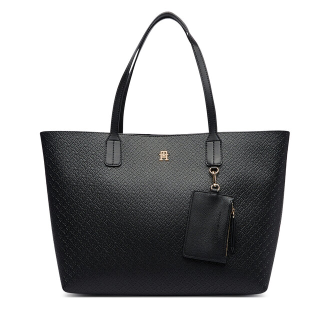 Torebka Tommy Hilfiger Th Icon Tote Mono AW0AW19004 Czarny
