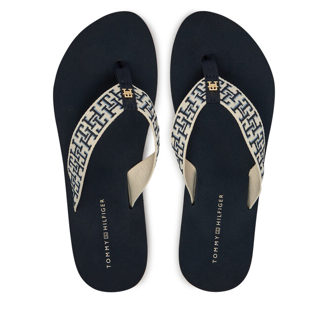 Japonki Tommy Hilfiger Th Corporate Sandal FW0FW09610 Granatowy