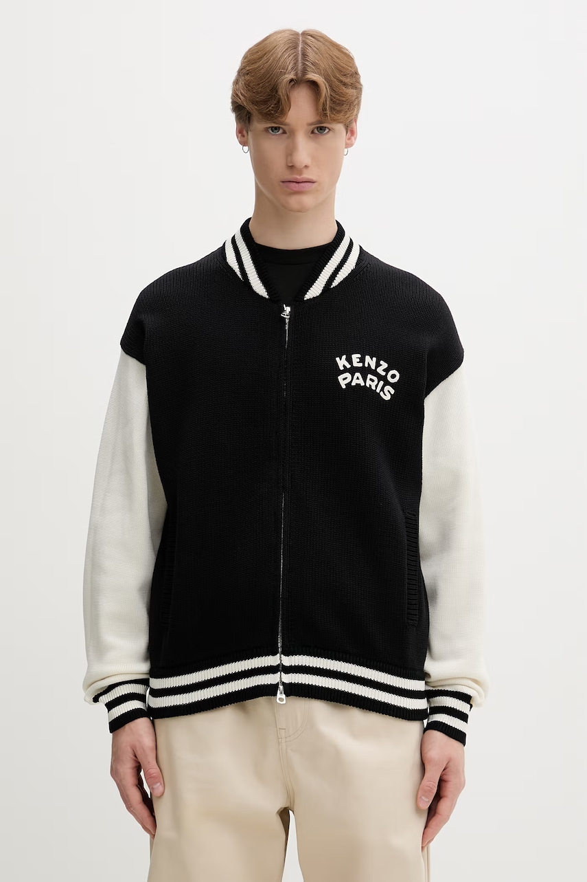 Kenzo sweter rozpinany z bawełną męski
