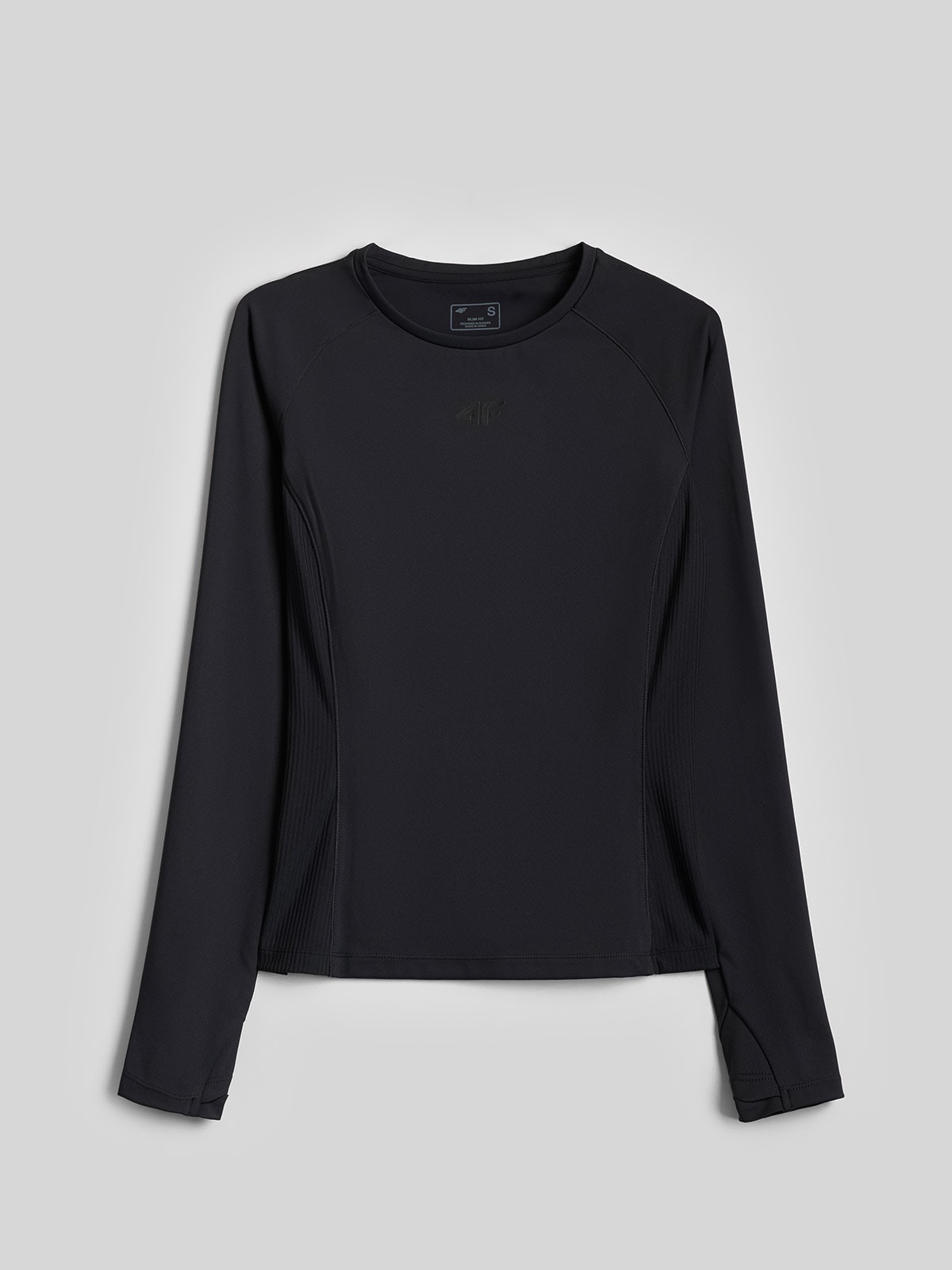 4F Longsleeve do jogi slim szybkoschnący damski - czarny XS