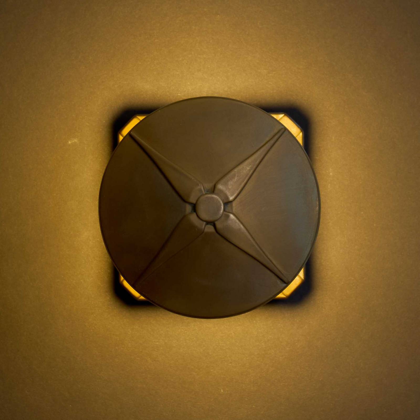 Moretti Luce Kinkiet zewnętrzny Aura Disk, brązowy / mosiężny, mosiądz, dworkowy / rustykalny