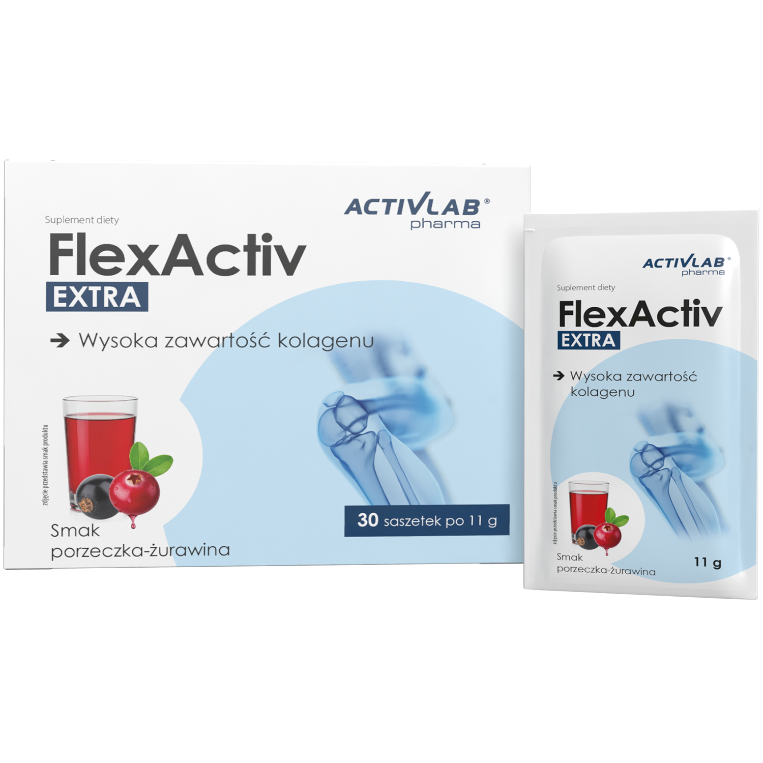 Activlab Pharma FlexActiv Extra, smak porzeczkowo-żurawinowy, 30 saszetek