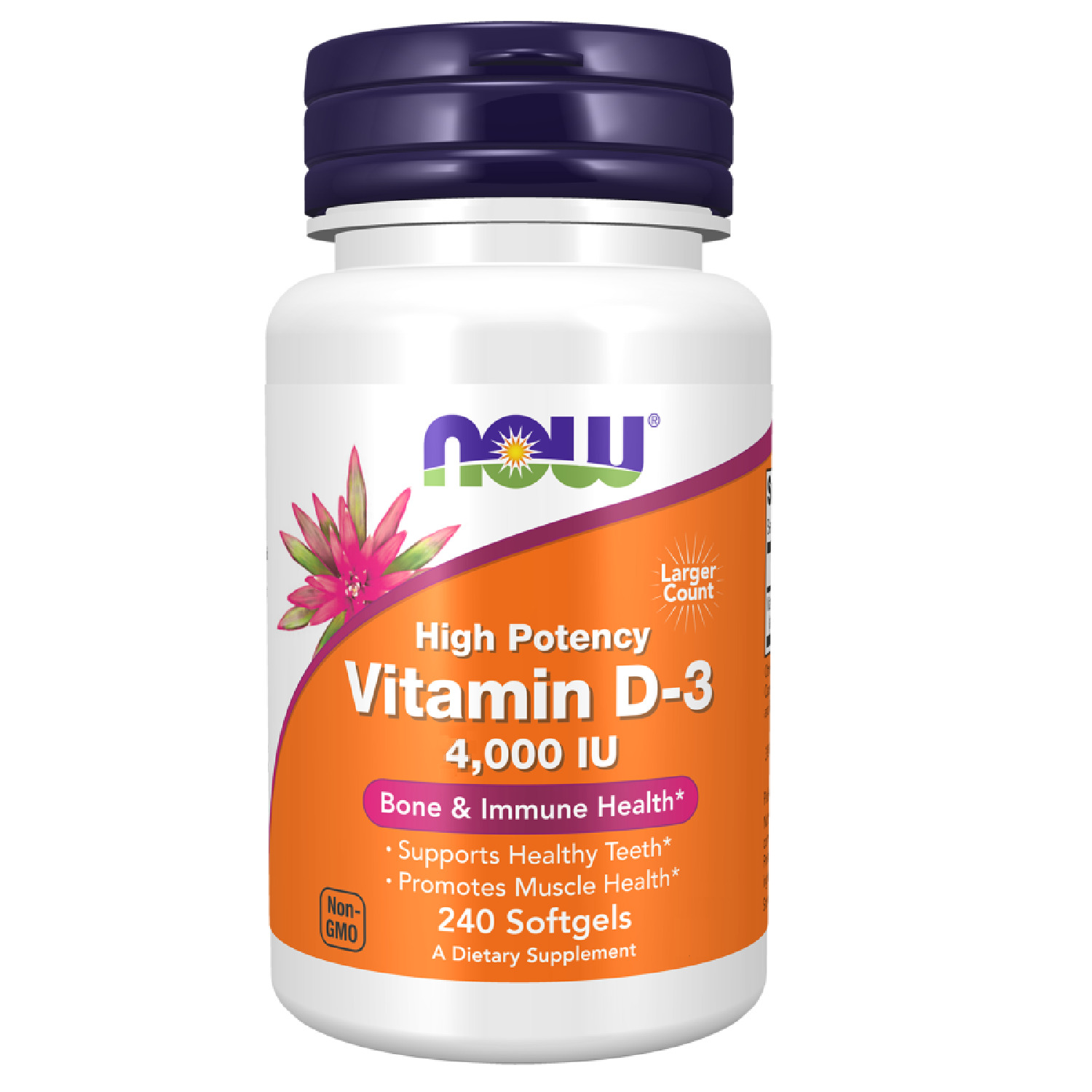 Now Foods Vitamin D-3 4000 IU, witamina D, 240 kapsułek