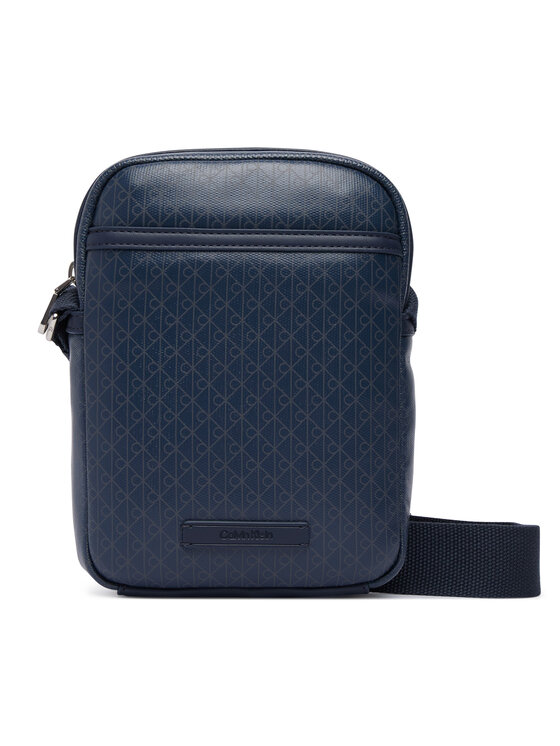Calvin Klein Saszetka Emblem Aop Coated Slim Reporter LV04D3334G Granatowy