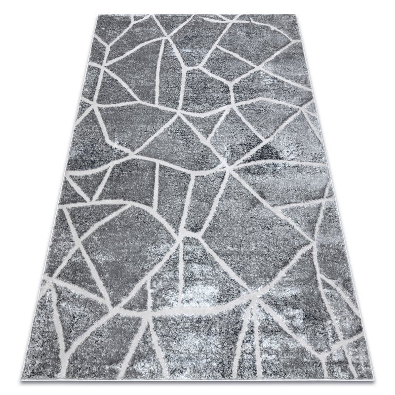 Dywan MEFE nowoczesny 2783 Marmur - Strukturalny, dwa poziomy runa ciemnoszary 180x270 cm
