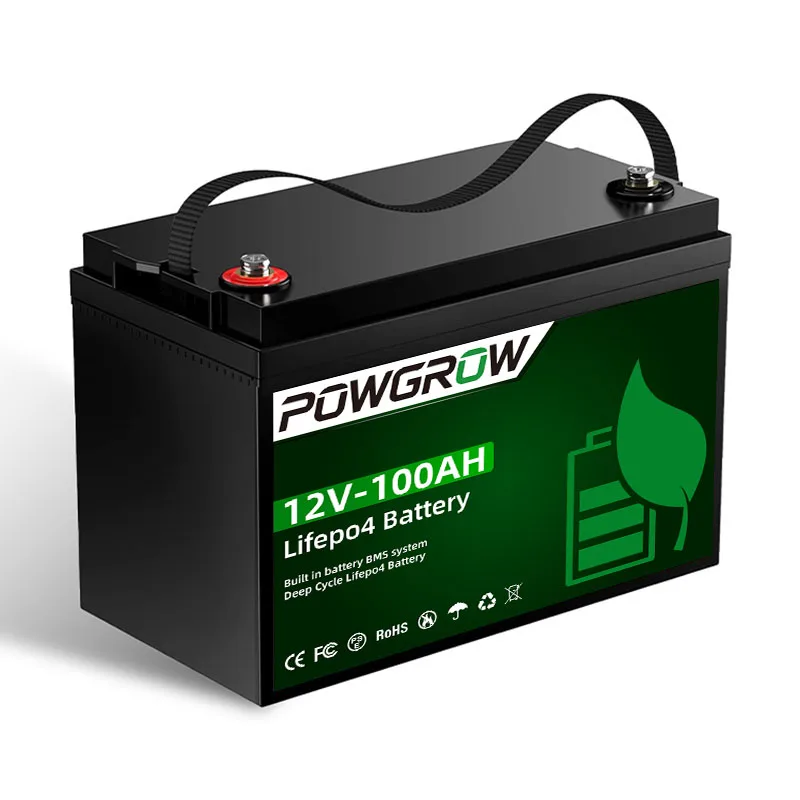 POWGROW 12V 100AH Bateria LiFePO4 100% Użyteczność Klasa A EVE/Great Power Cells Litowo-żelazowa bateria do magazynowania energii słonecznej Bez VAT 12V-100AH