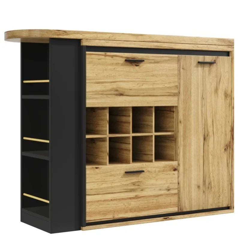 Rozkładany stół do jadalni 138-220x39x105 cm z blatem z MDF o fakturze drewna i półkami do przechowywania