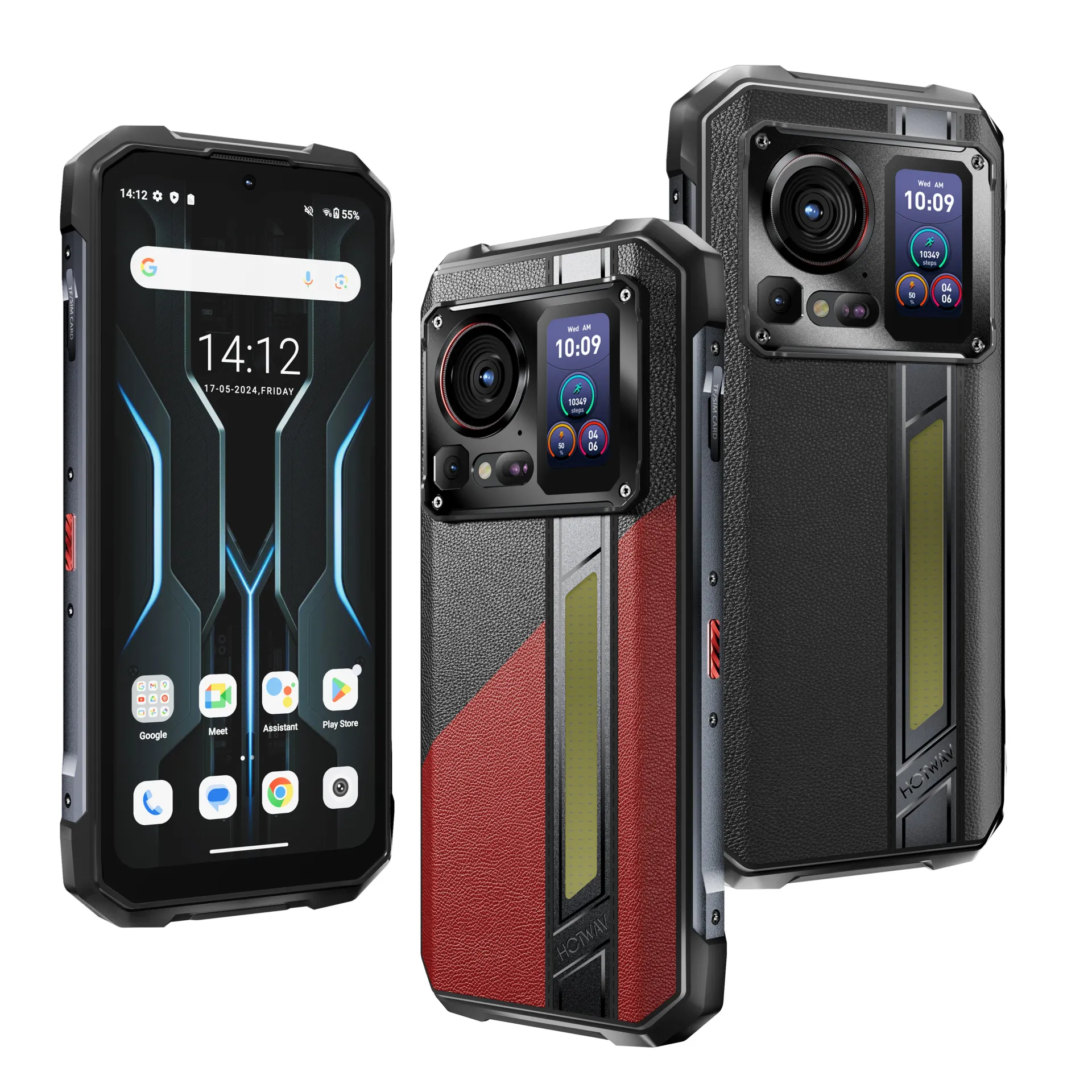 HOTWAV Hyper 7 Pro 5G Dimensity 7050 Octa-core Wytrzymały Telefon Komórkowy 200MP + 32MP + 24MP Kamera Android 14 6.6'' 120Hz 2.4K Wyświetlacz 1.45'' Drugi Ekran Smartfon 16GB RAM 256GB ROM 10800mAh Hyper 7 Pro Black