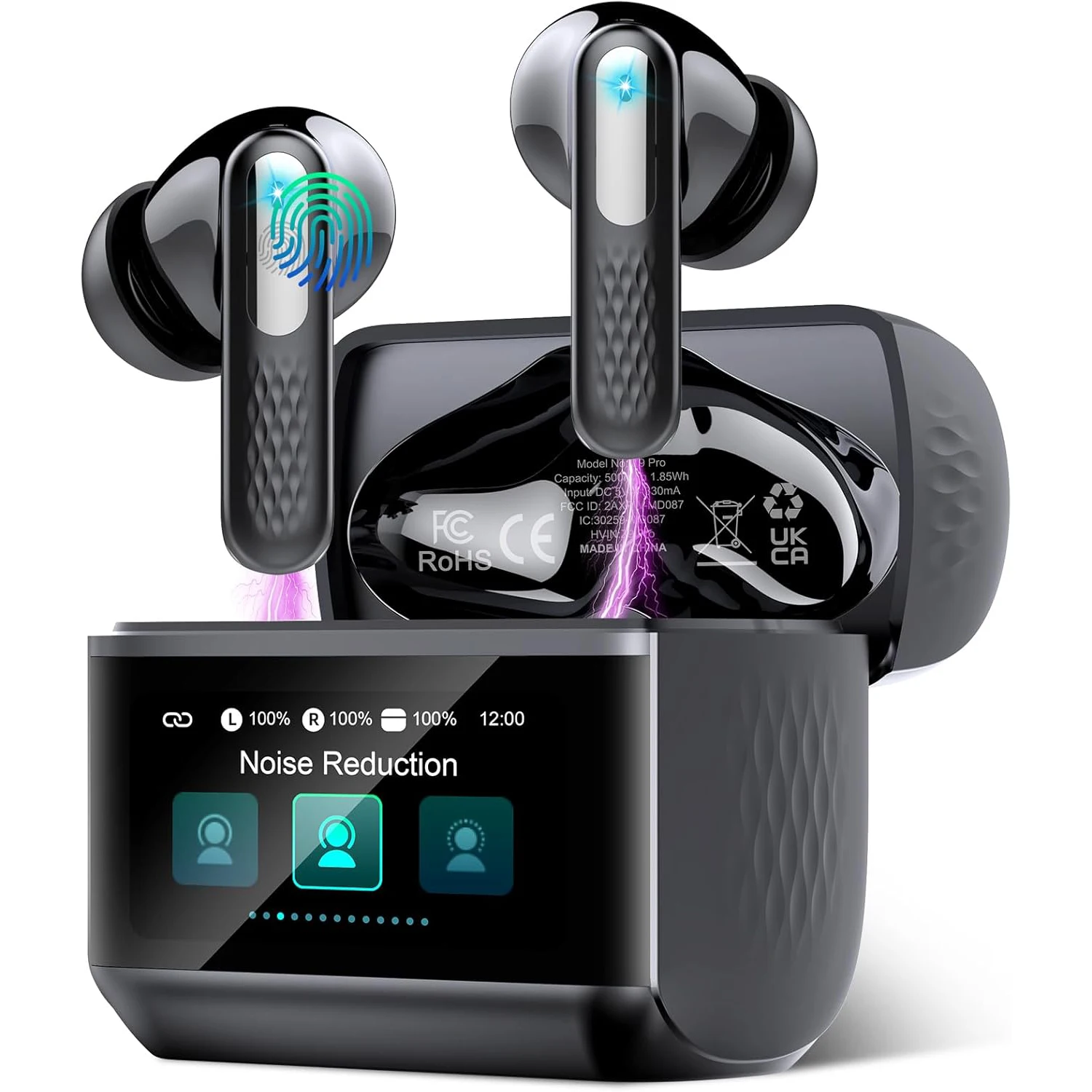 Słuchawki Bluetooth, ANC z dotykowym sterowaniem, Bluetooth 5.4, słuchawki douszne stereo, redukcja szumów podczas rozmów i inteligentna optymalizacja basów, Hi-Fi stereo, słuchawki douszne z redukcją
