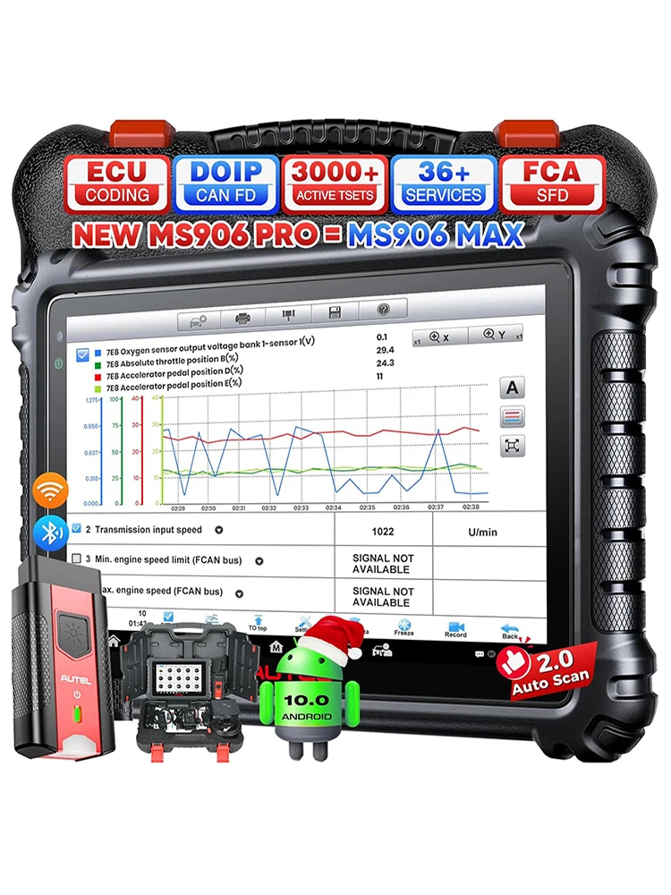 Autel MaxiSYS MS906 Pro Narzędzia Diagnostyczne Samochodowe Kodowanie ECU DoIP/CAN FD, 36+ Usług, Przewodnik VAG Skaner OBD2 Ulepszona Wersja MS906 MS906 PRO