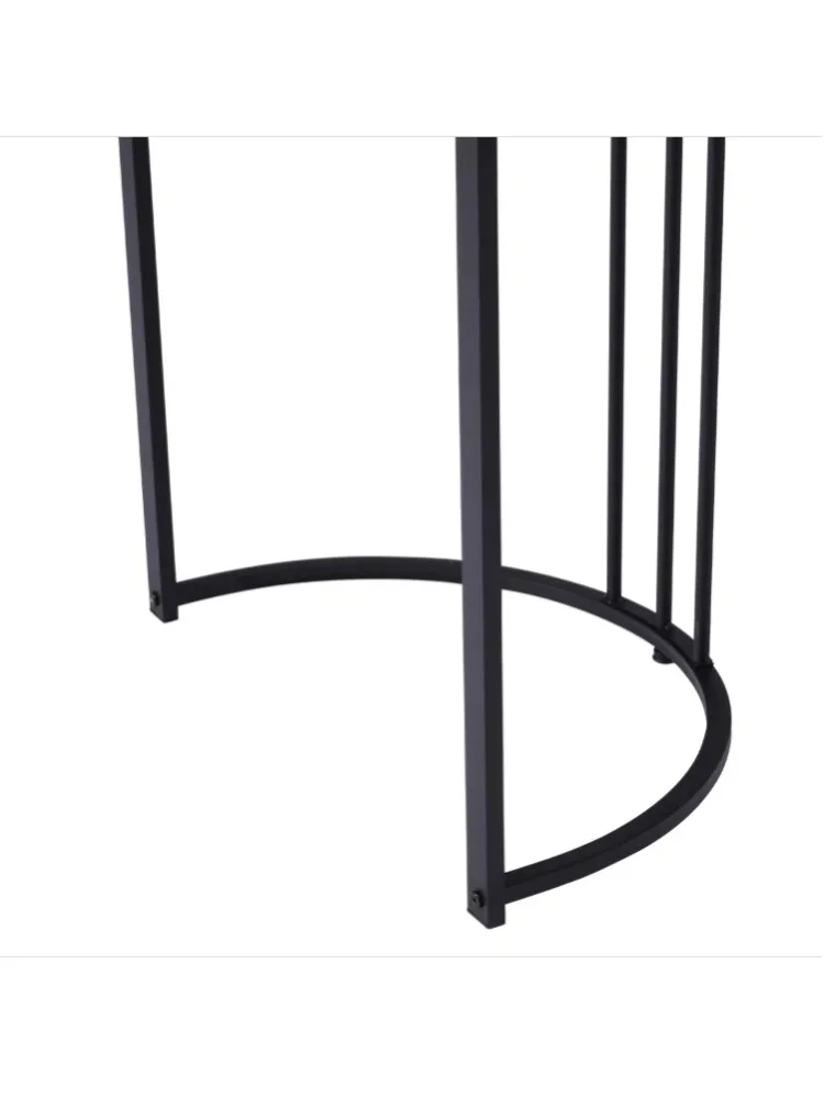 Prostokątny stół do jadalni o wymiarach 140 x 80 cm z metalową ramą i blatem z MDF o marmurkowym wzorze, regulowane nóżki, szary.