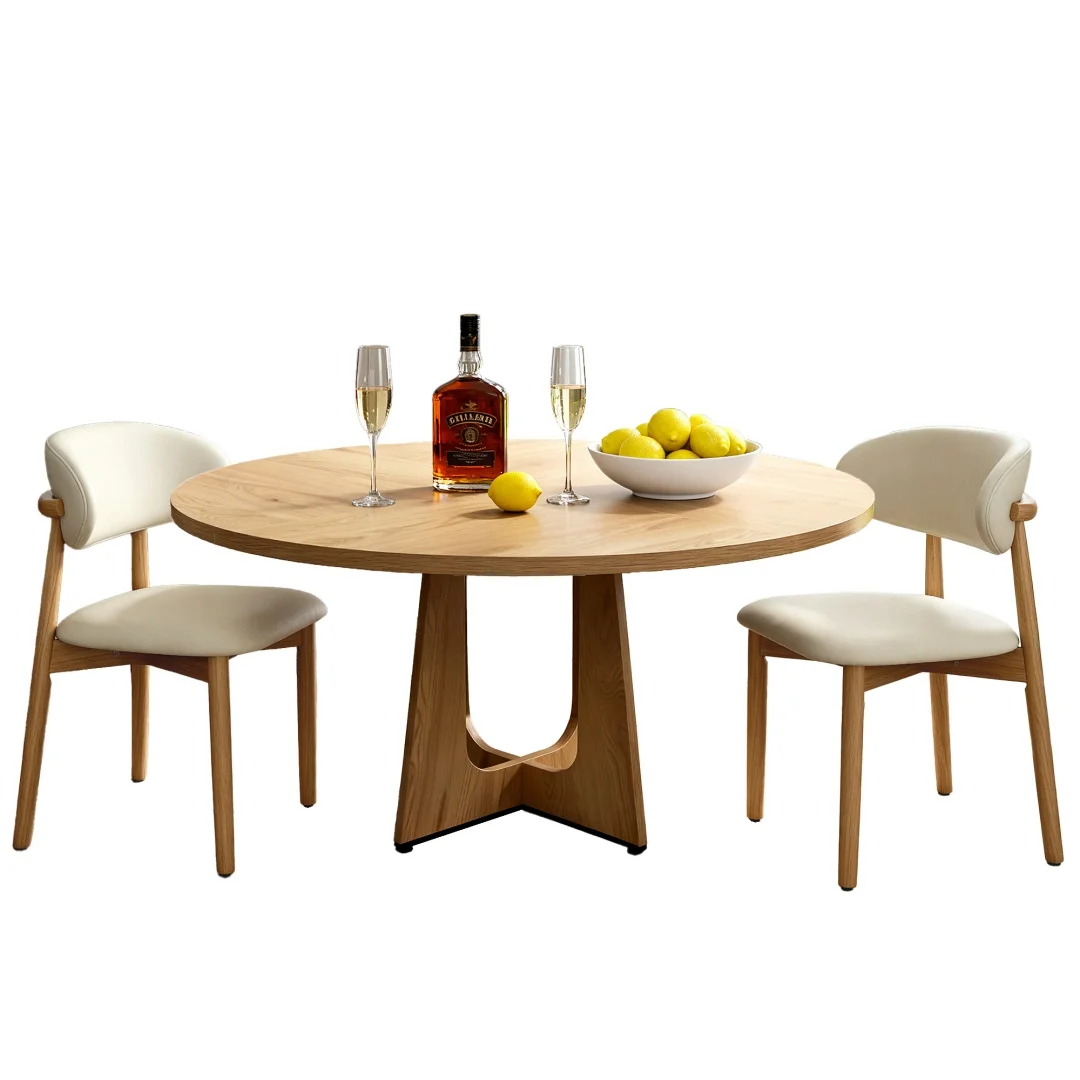 Zestaw stołowy z drewna dębowego 1 stół do jadalni + 2 krzesła z litego dębu, 120 cm, wytrzymały zestaw do jadalni i salonu Oak + table + 2 chairs