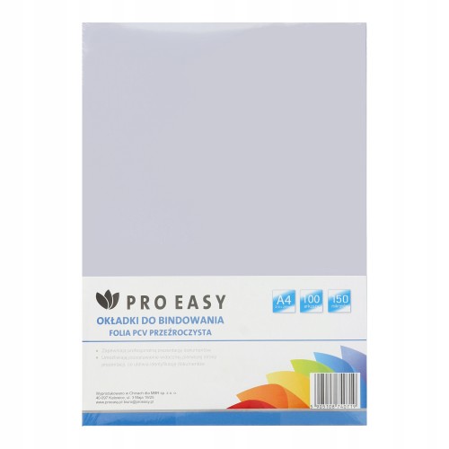 ProEasy Okładki PCV do bindowania A4 paczka 100 szt. CT1