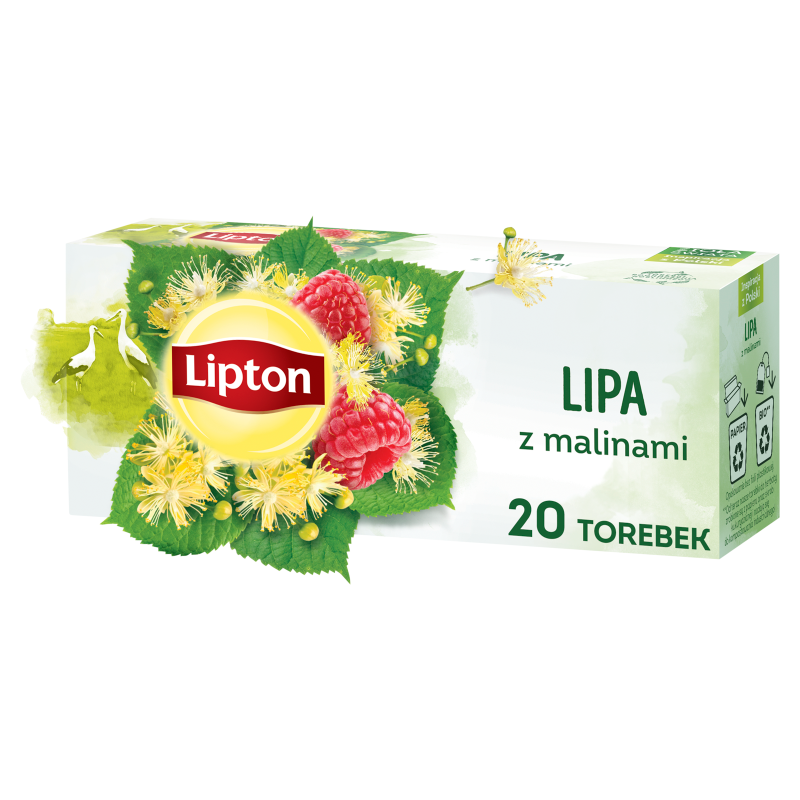 Lipton Herbatka ziołowa aromatyzowana lipa z malinami 18g 20 torebek