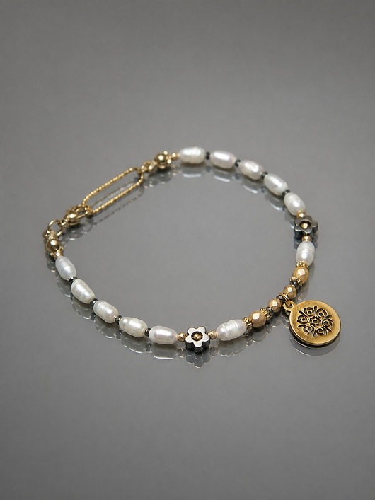 Pearls /white/ perły naturalne vol. 10 - bransoletka