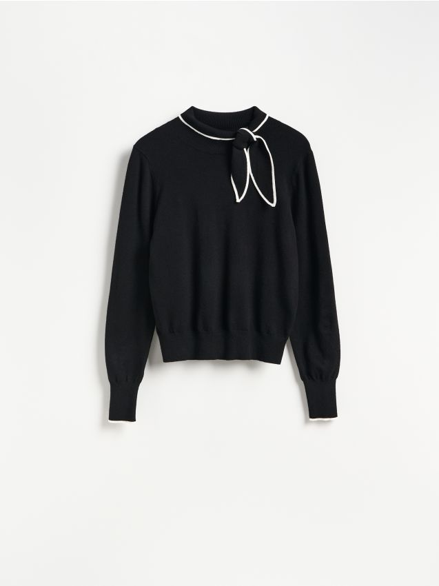 Reserved - Sweter z dodatkiem wiskozy - czarny