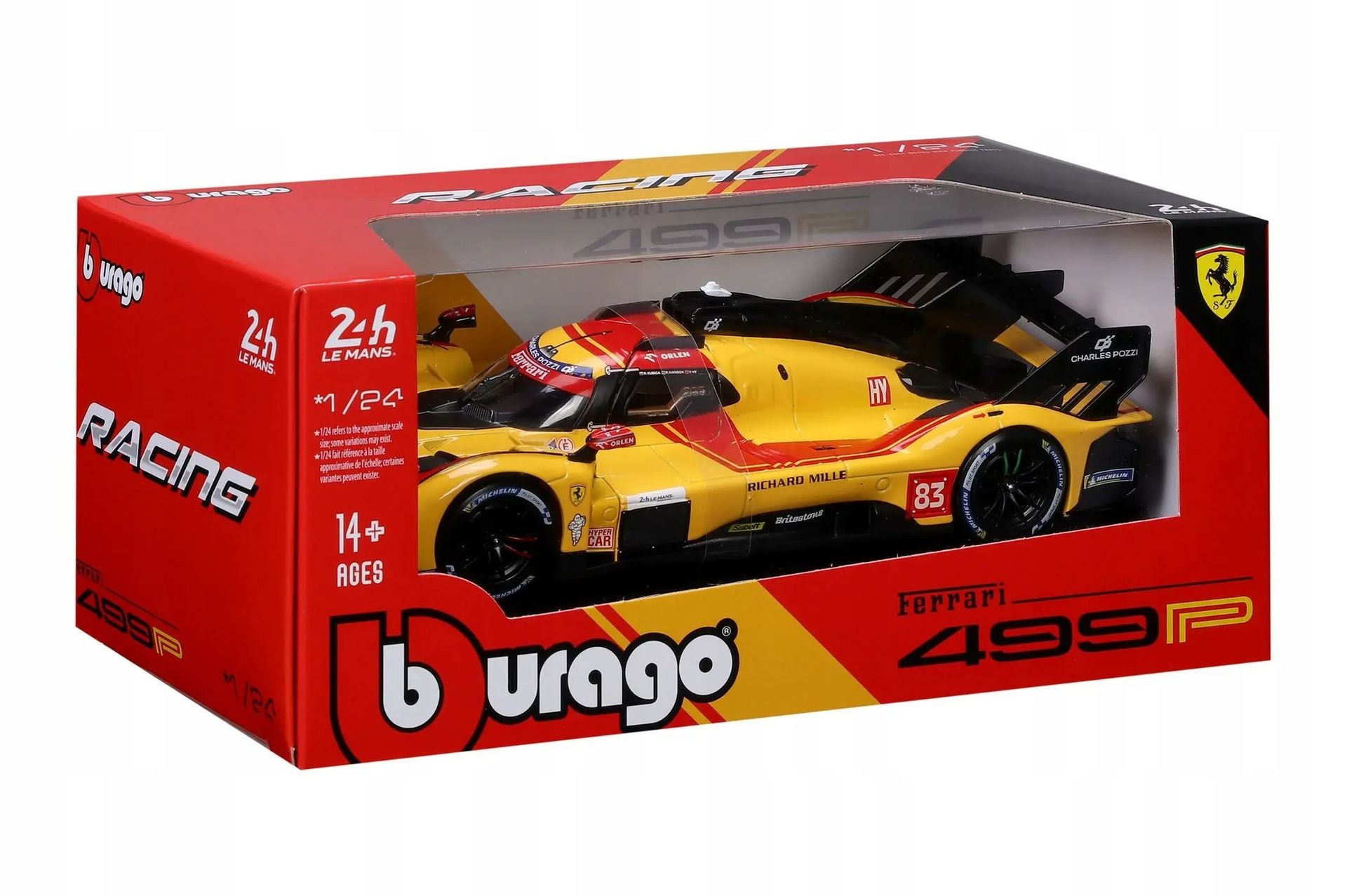 Ferrari Racing 499p LeMans żółty 124 - model lub pojazd