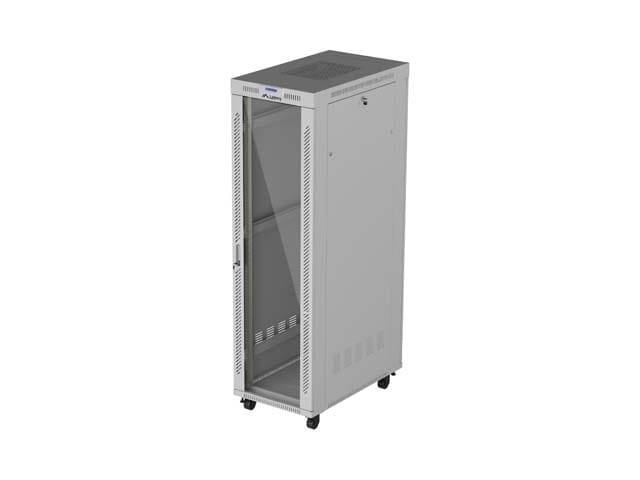 Lanberg szafa rack stojąca 19'' 42U 600x1000 szara drzwi przeszklone LCD