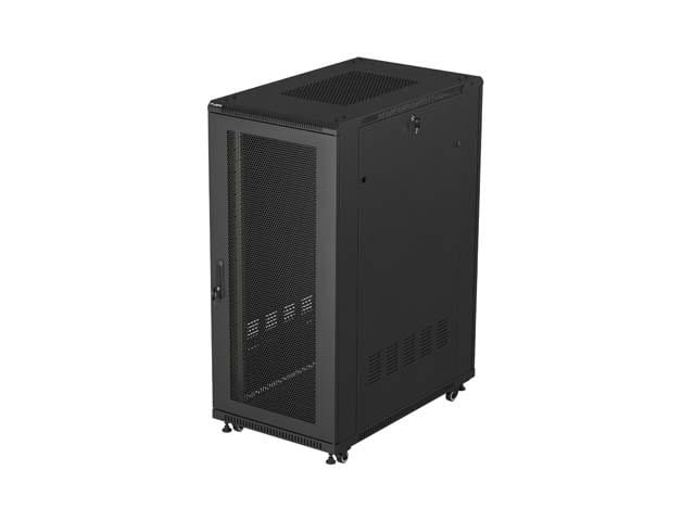 Lanberg szafa rack stojąca 19'' 27U 600x1000 czarna drzwi perforowane