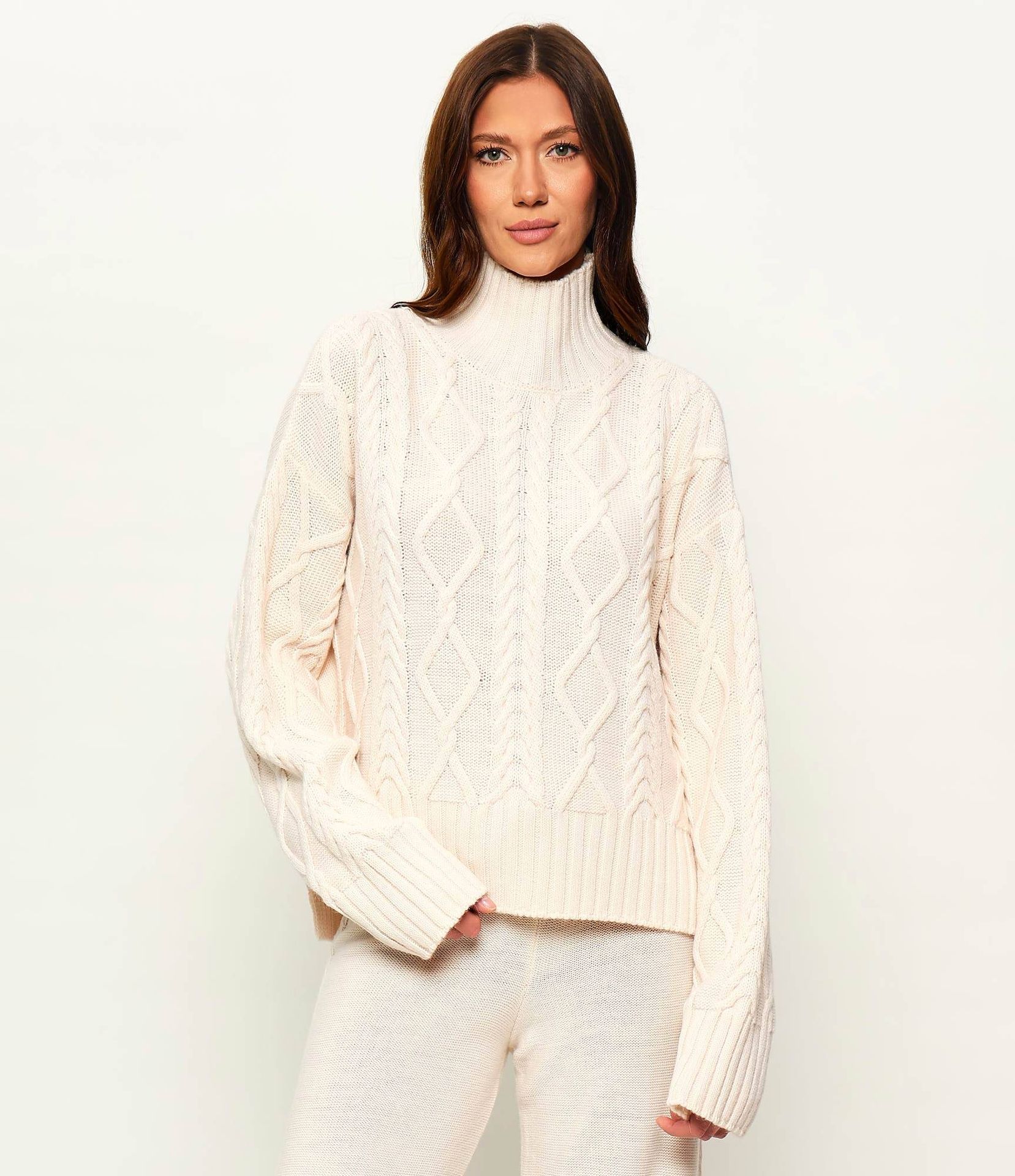 Gaëlle Paris Półgolf Relaxed fit z dodatkiem wełny