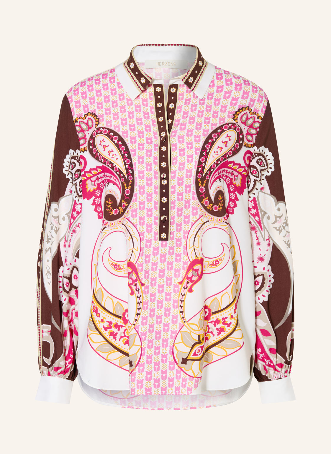 Herzens Jedwabna Bluzka pink