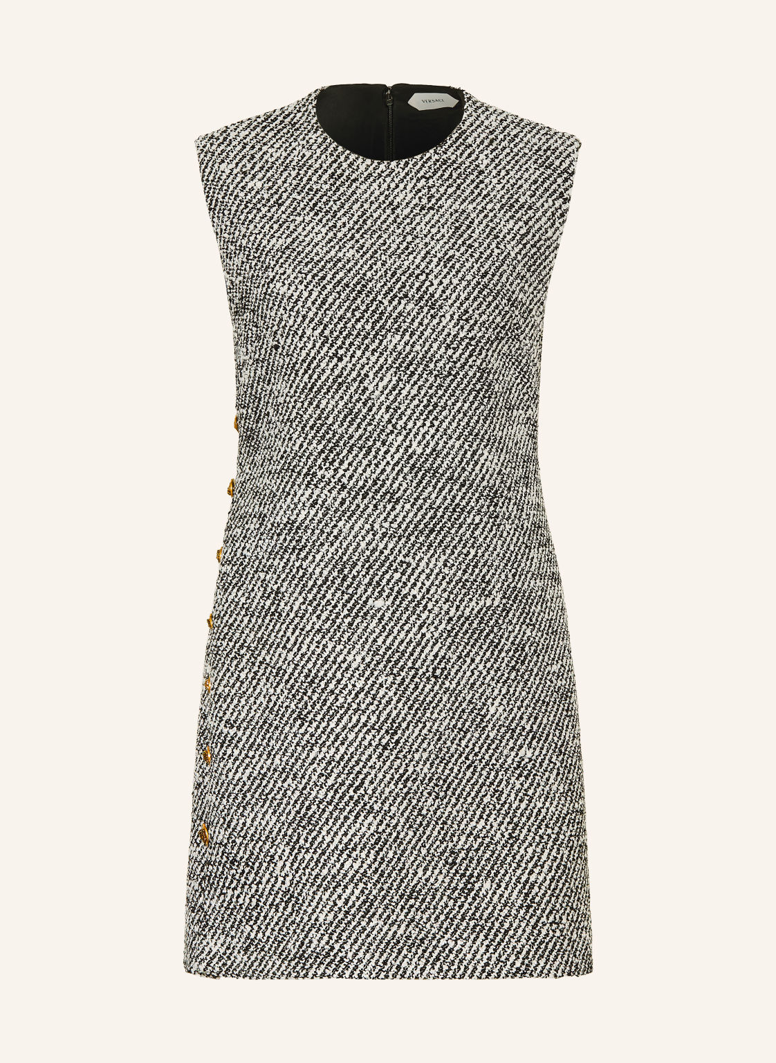 Versace Sukienka Z Tkaniny Bouclé schwarz