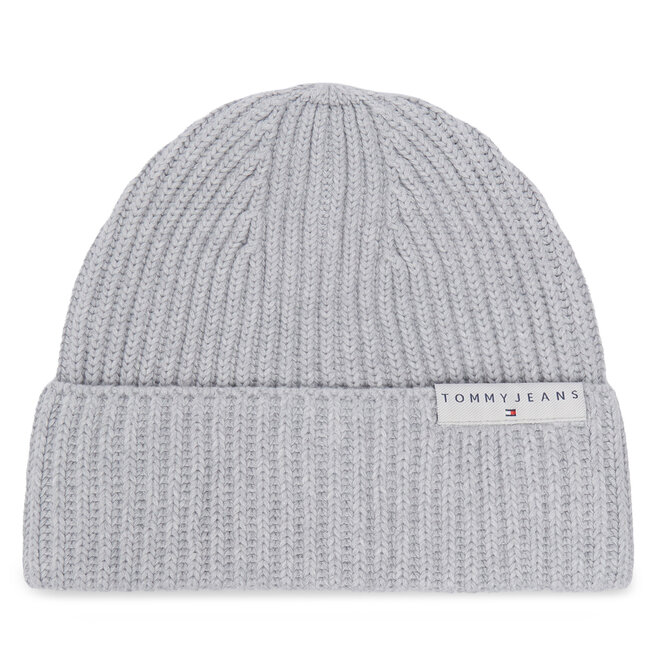 Czapka Tommy Jeans Tjm Linear Logo Beanie AM0AM14865 Szary jasny
