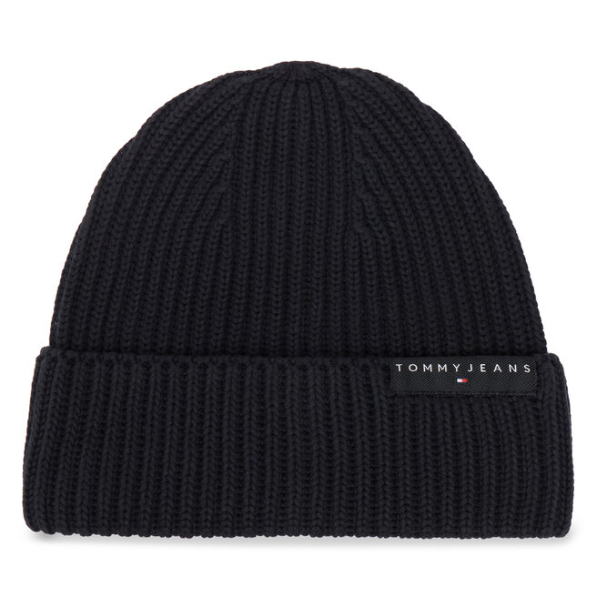 Czapka Tommy Jeans Tjm Linear Logo Beanie AM0AM14865 Czarny