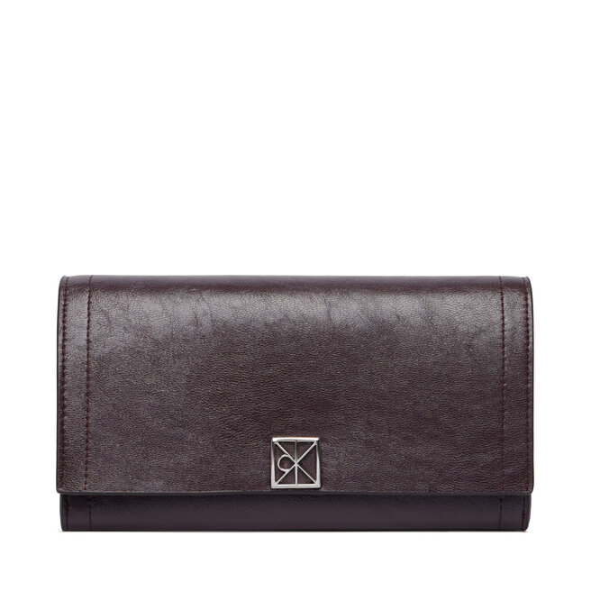 Portfel Calvin Klein Emblem Hw Long Bifold LV04F1316G Brązowy