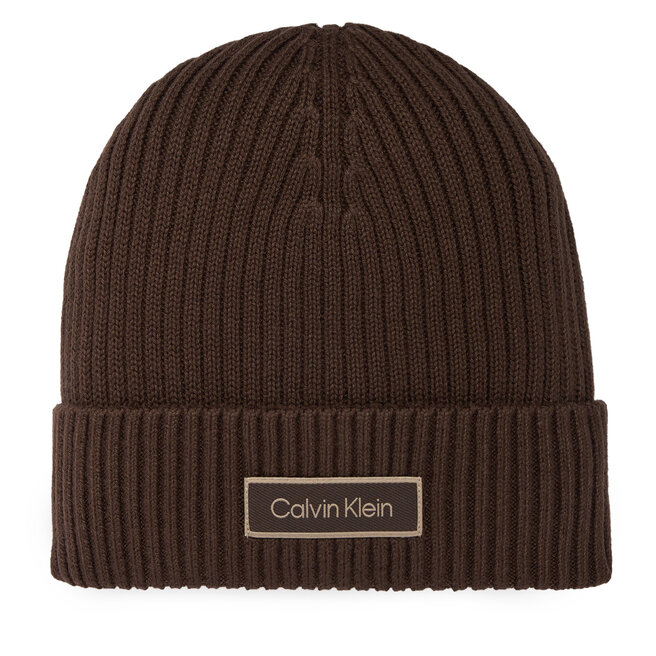 Czapka Calvin Klein LV04D8053G Brązowy ciemny