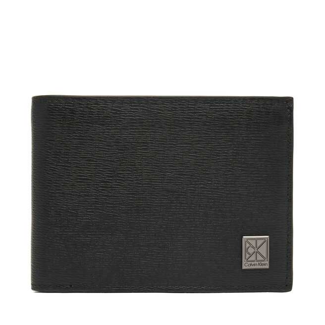 Portfel Calvin Klein Emblem Hw Trifold W/ Coin LV04D1283G Czarny