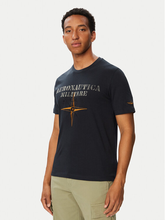 Aeronautica Militare T-Shirt 262TS2582UJ00750 Granatowy Regular Fit