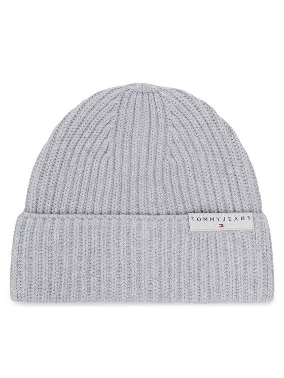 Tommy Jeans Czapka Tjm Linear Logo Beanie AM0AM14865 Szary jasny