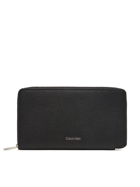 Calvin Klein Portfel Foil Emboss Long Zip Fold LV04D1107G Czarny