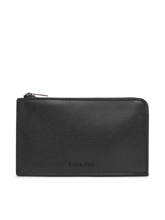 Calvin Klein Etui na klucze Foil Logo L-Zip Cardcase LV04F1317G Czarny