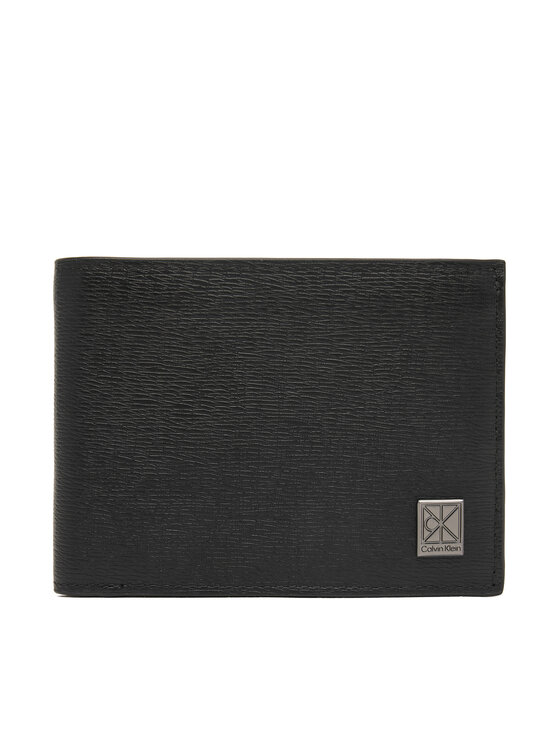Calvin Klein Portfel Emblem Hw Trifold W/ Coin LV04D1283G Czarny