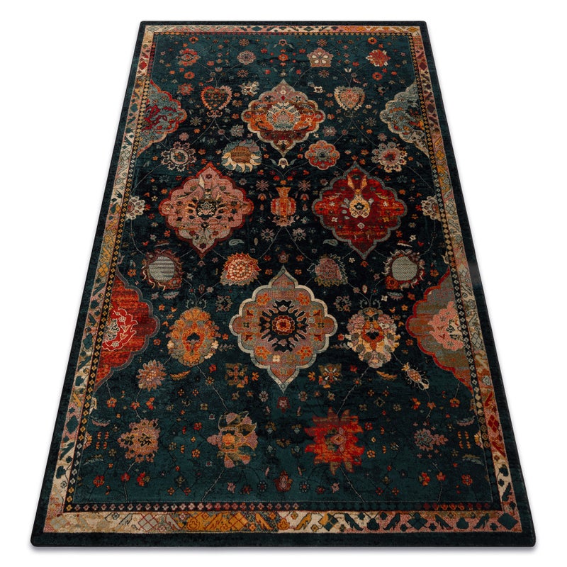 Dywan wełniany POLONIA Abrash orientalny, kwiaty granat 235x350 cm