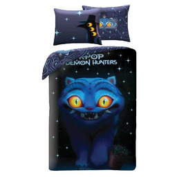 Halantex Pościel z mikrofibry 140x200 K-POP Demon Hunters 06 czarna niebieska kot H26