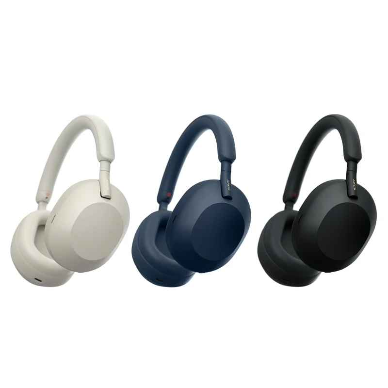 Oryginalne słuchawki bezprzewodowe Sony WH-1000XM5 z aktywną redukcją szumów i 30mm przystosowanymi do potrzeb tych słuchawek przetwornikami. Black(Soft Case)