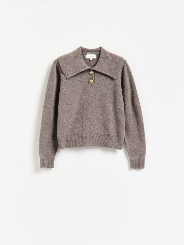 Reserved - Sweter z wełną i domieszką kaszmiru - beżowy