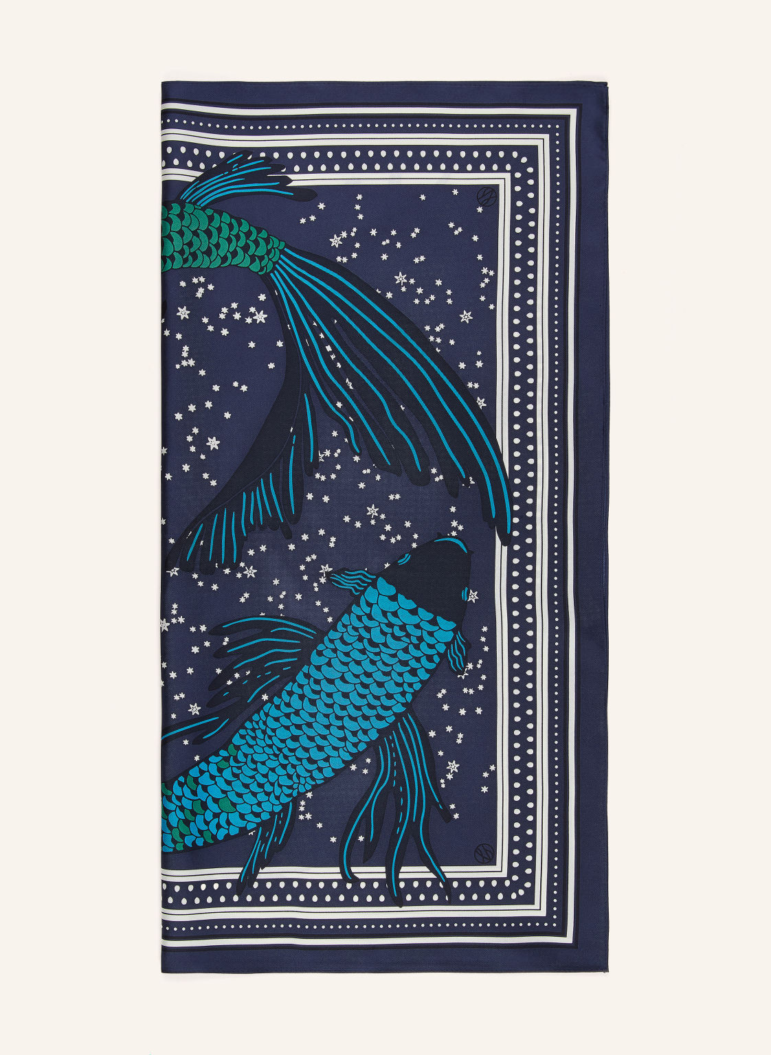 Lescarf Szalik Jedwabny blau