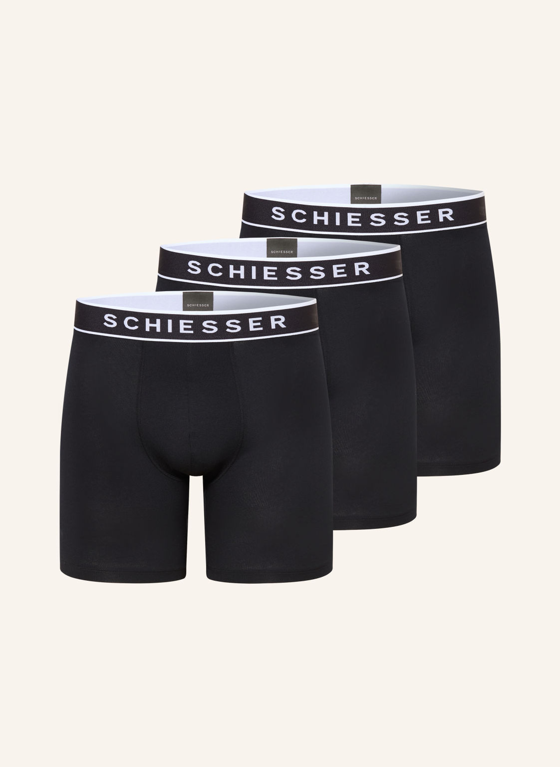 Schiesser Zestaw 3 Par Bokserek schwarz