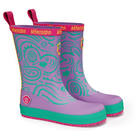 Kalosze dziecięce Affenzahn Rainboot Vegan Plashy Owl Rozmiar butów (UE): 33 / Kolor: fioletowy