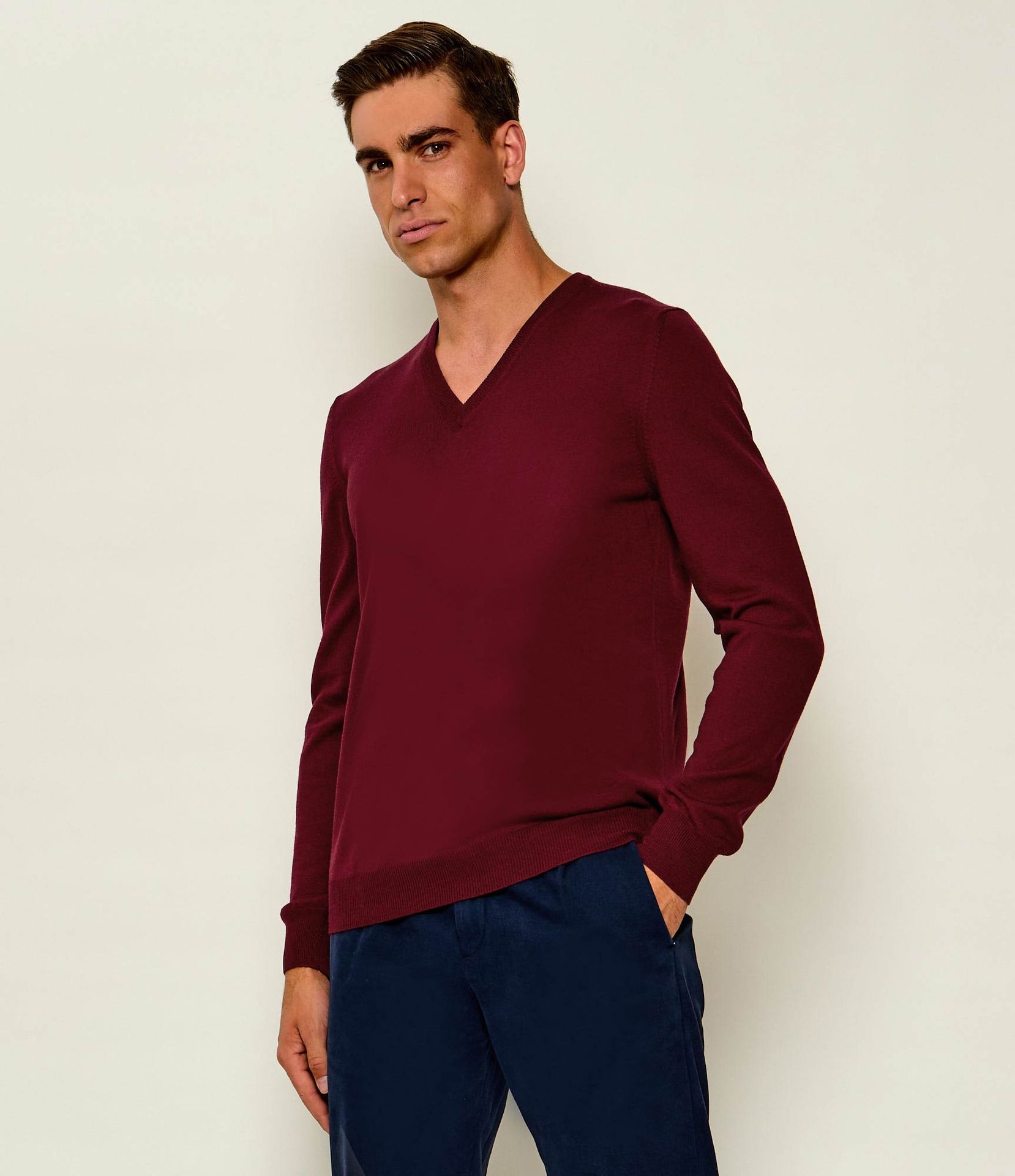 Gran Sasso Wełniany sweter Slim Fit