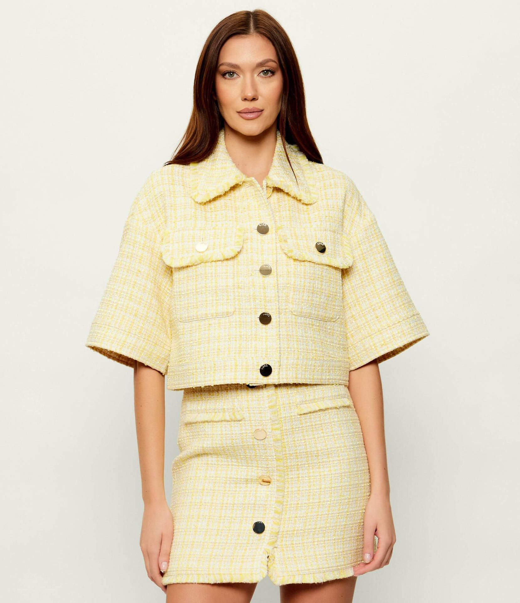 Liu Jo Żakiet Cropped Fit z dodatkiem wełny