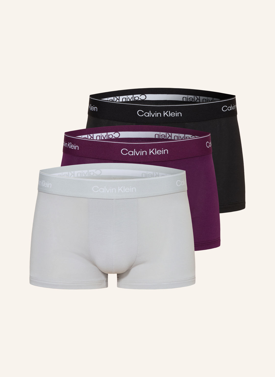 Calvin Klein Bokserki Icon Cotton Stretch Low Rise, 3 Szt. lila